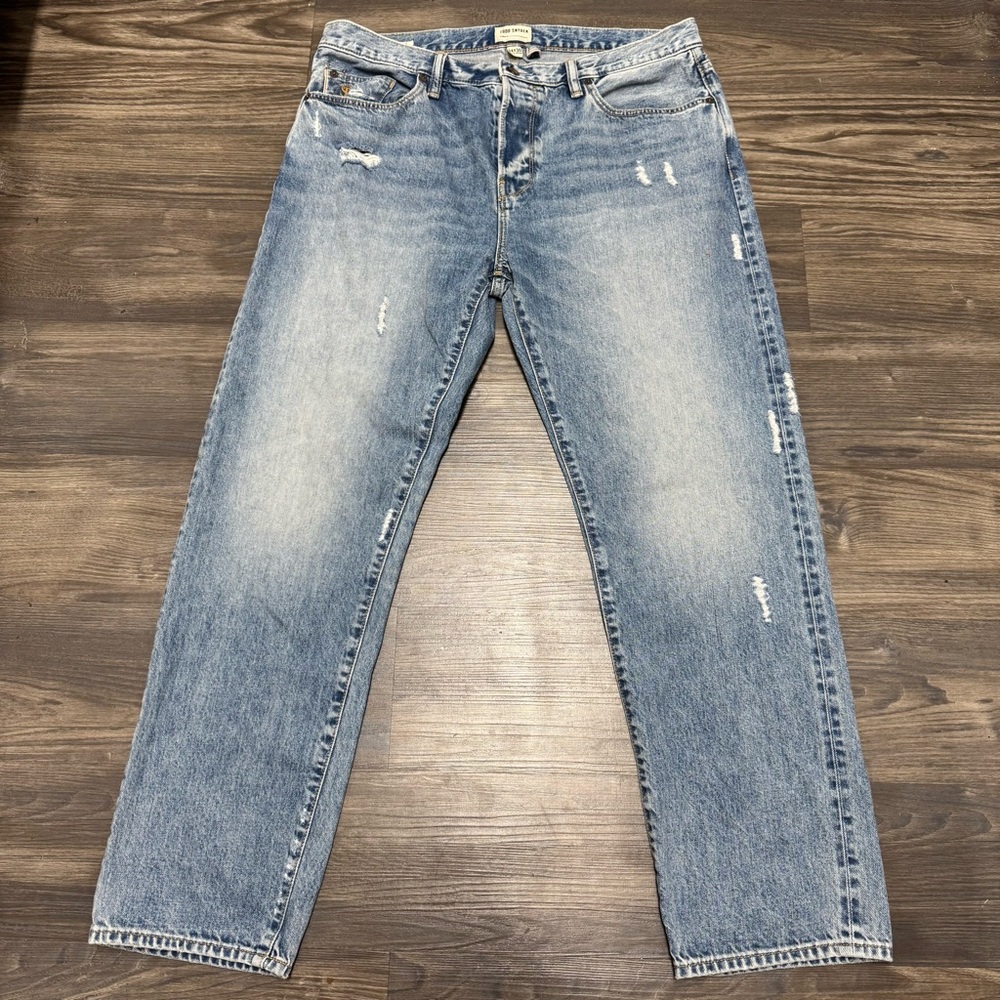 Todd Snyder Selvedge Straight Fit Distressed Blue Jeans Denim Men’s 34 X 20